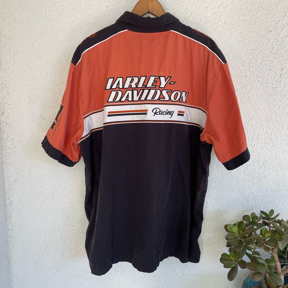 Rare Screamin Eagles Harley Davidson Racing mechanic shirt